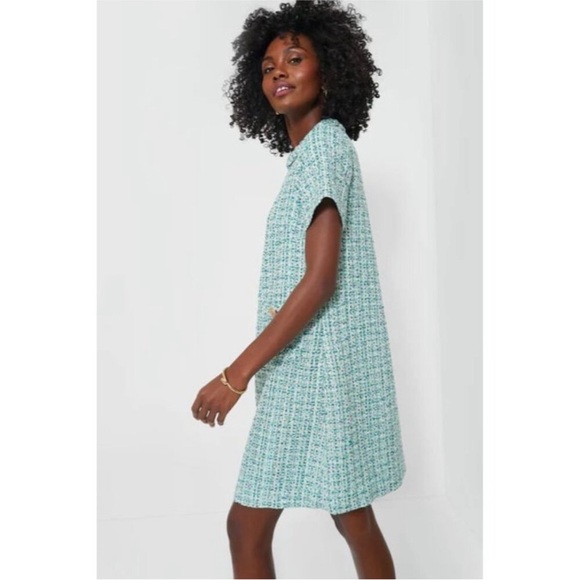 Tuckernuck Sea Glass Tweed Jackie Dress Mixed Turquoise Blue Green XXXL NWT New - Picture 3 of 16